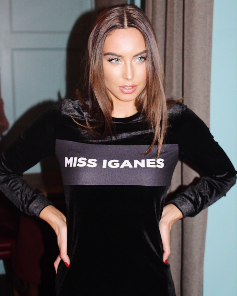 MISS IGANES VELVET DRESS BLACK