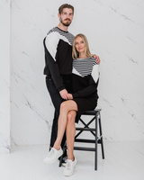 BLACK UNISEX TRIANGLE RAYS SWEATER FOR HIM