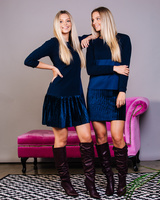 DARK BLUE TRIO SWEATER DRESS