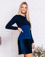 DARK BLUE TRIO SWEATER DRESS