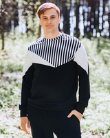 BLACK UNISEX TRIANGLE RAYS SWEATER FOR HIM