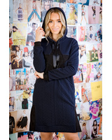 STAR HOODED KNIT OVERSIZE DRESS