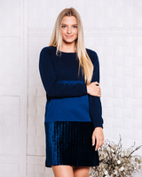 DARK BLUE TRIO SWEATER DRESS