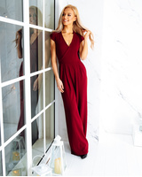WRAP RAGLAN JUMPSUIT BORDEAUX