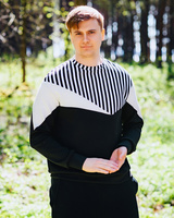 BLACK UNISEX TRIANGLE RAYS SWEATER FOR HIM