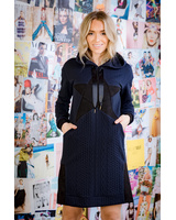 STAR HOODED KNIT OVERSIZE DRESS