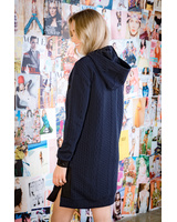 STAR HOODED KNIT OVERSIZE DRESS