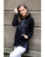 BLACK ASYMMETRIC HOODED STAR SWEAT