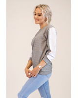 CUSTOM SLOGAN - SIDE GREY SWEATER
