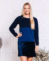 DARK BLUE TRIO SWEATER DRESS