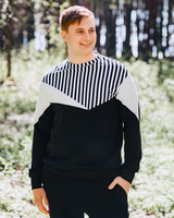 BLACK UNISEX TRIANGLE RAYS SWEATER FOR HIM