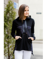 BLACK ASYMMETRIC HOODED STAR SWEAT