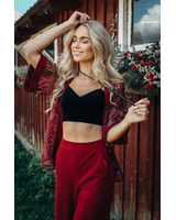 BORDEAUX FRINGE WIDE TROUSERS