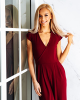 WRAP RAGLAN JUMPSUIT BORDEAUX