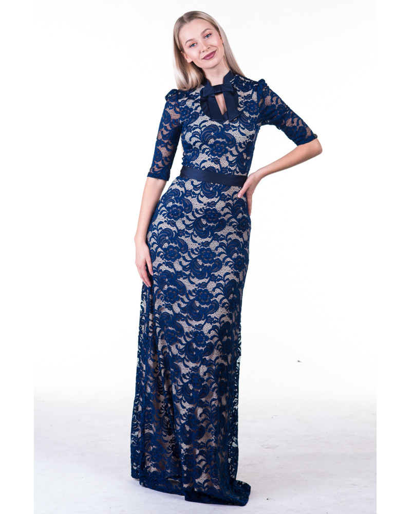 DOLLABLE MAXI DRESS LACE NAVY