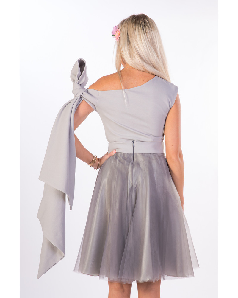 BOW PARTY TOP GREY
