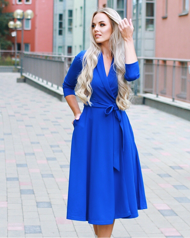 MOON MIDI DRESS BLUE