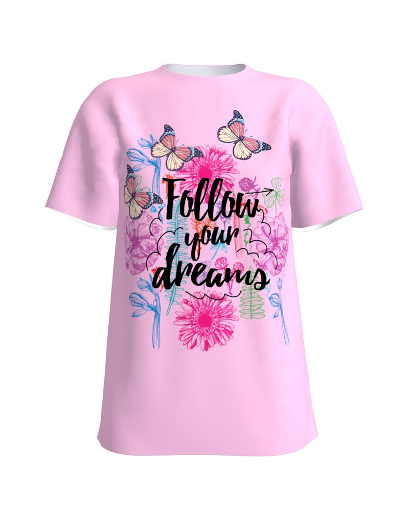 T-Shirt H UNISEX Light Pink Follow your dreams