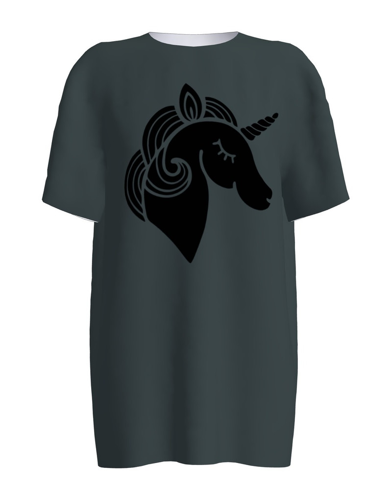 VELVET UNICORN UNISEX T-SHIRT DARK GREY