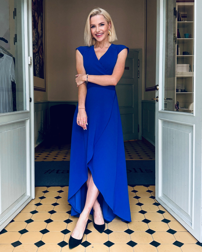 WRAP MAXI DRESS ELECTRIC BLUE