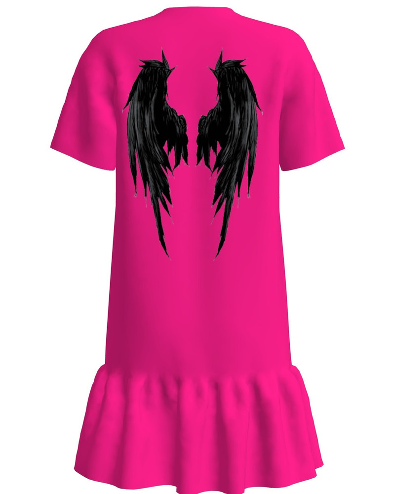 ANGEL FRILL DRESS FUCHSIA