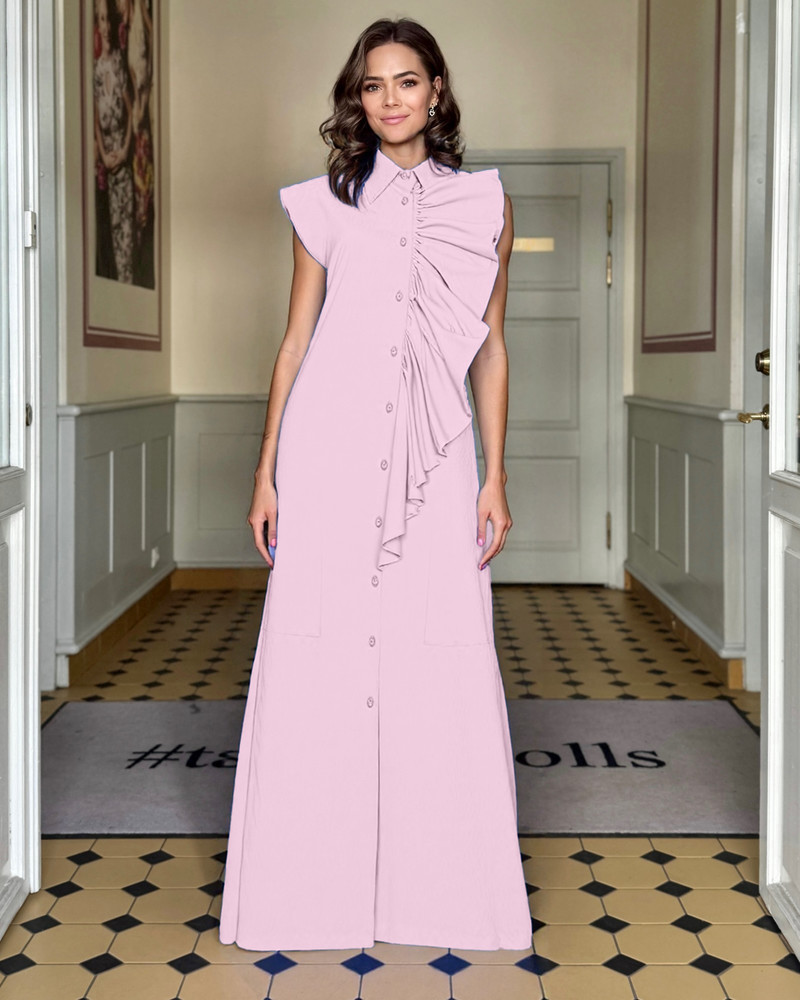 SUPER FRILL MAXI DRESS PURPLE