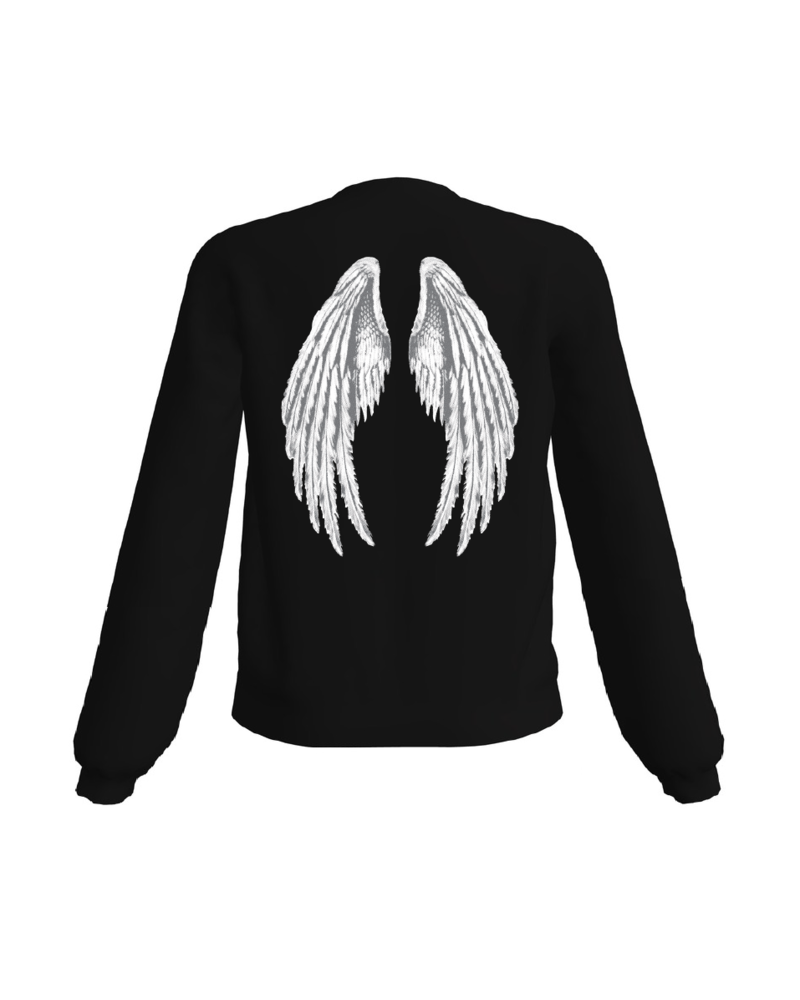 ANGEL CROP SWEATSHIRT BLACK