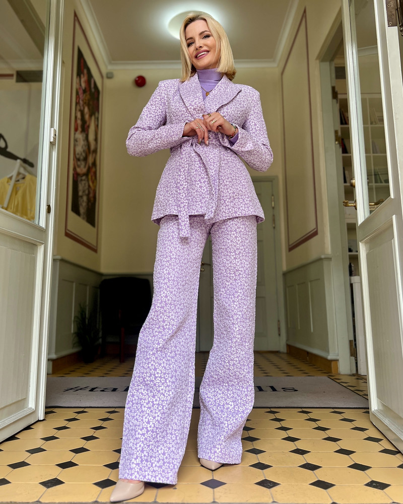 JACQUARD POWER SUIT LILAC TROUSERS