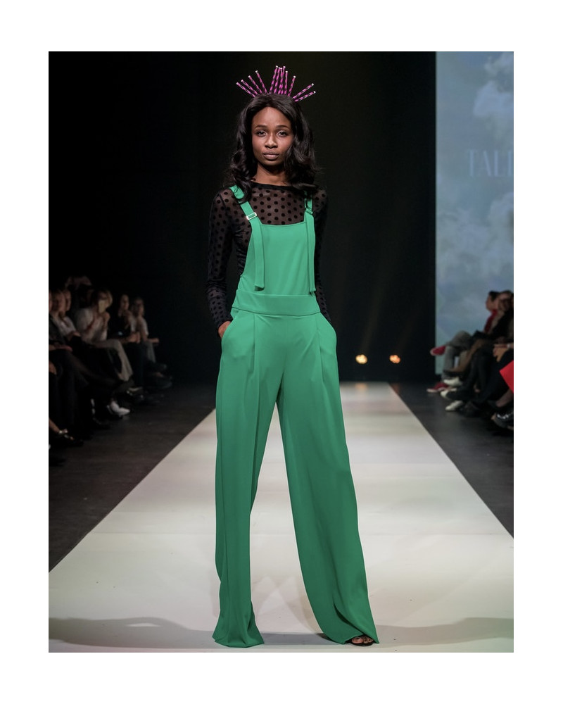 GREEN WIDE SUSPEND TROUSERS