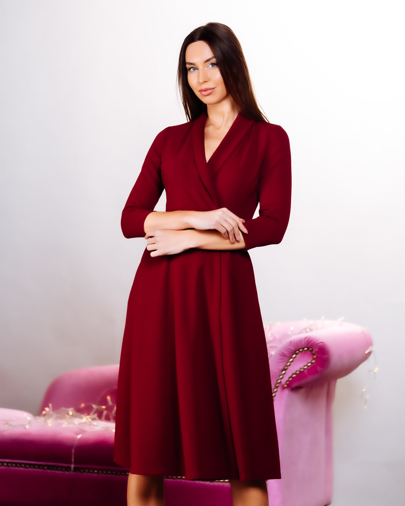 MOON MIDI DRESS BORDEAUX