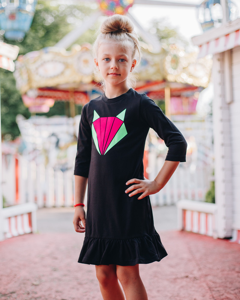 COLORFUL FOX KIDS DRESS BLACK