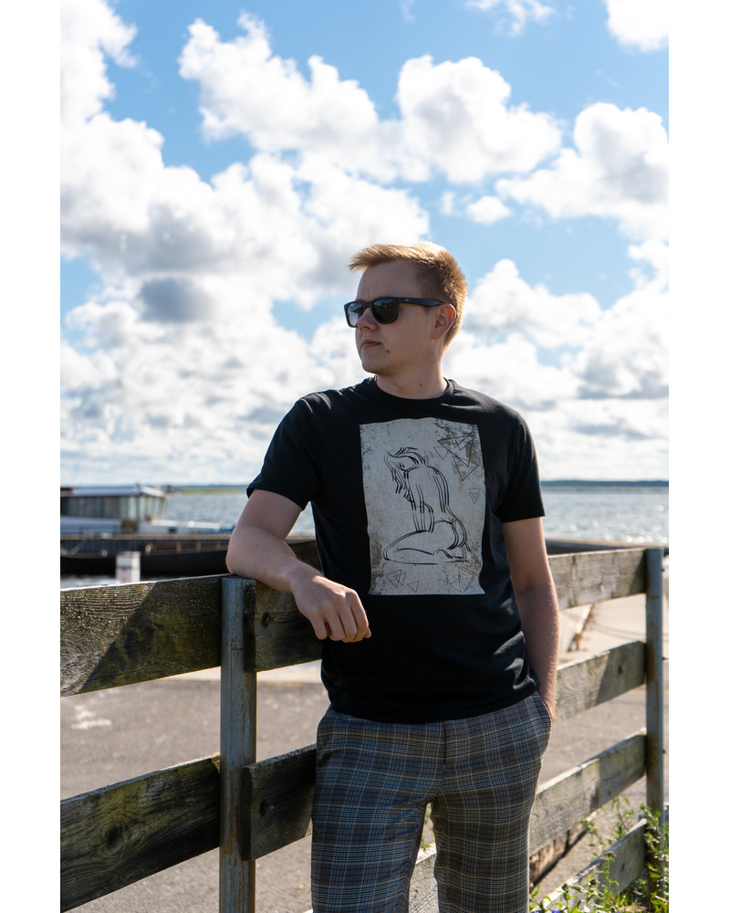 MYSTERIOUS WOMAN BLACK T-SHIRT FOR HIM