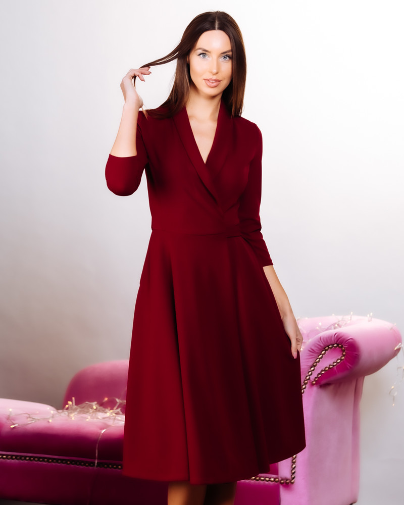 MOON MIDI DRESS BORDEAUX