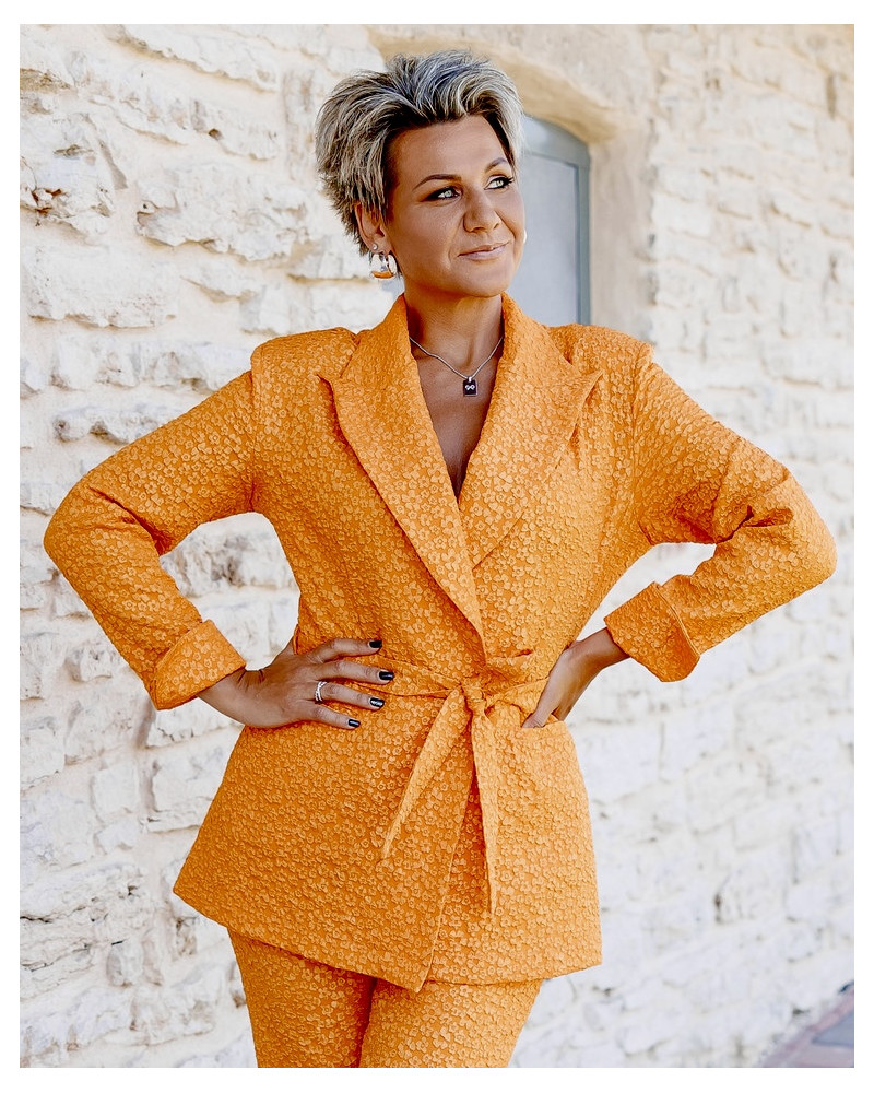 JACQUARD POWER SUIT ORANGE JACKET