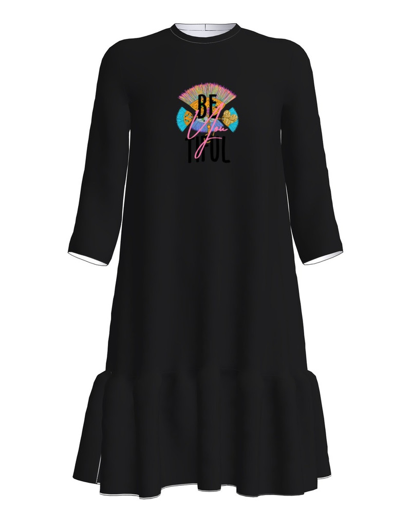 BEYOUTIFUL Dress Frill Black