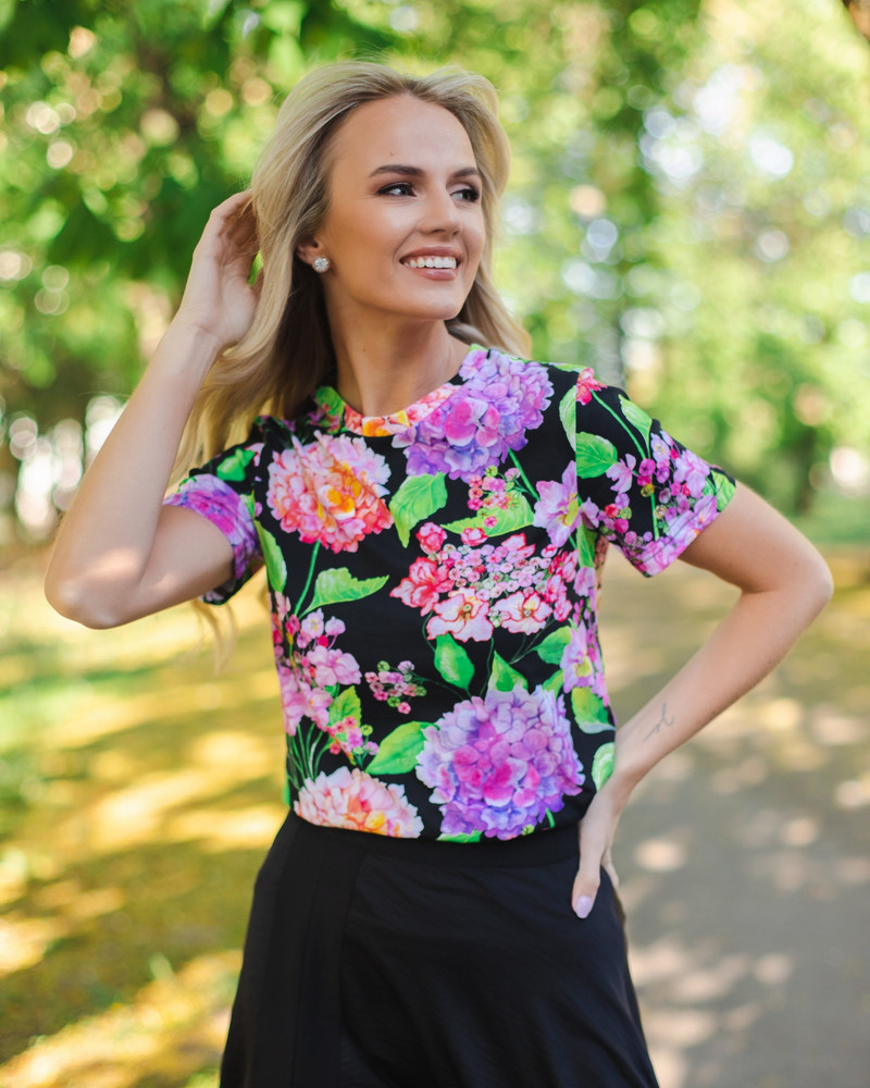 HORTENSIA T-SHIRT BLACK