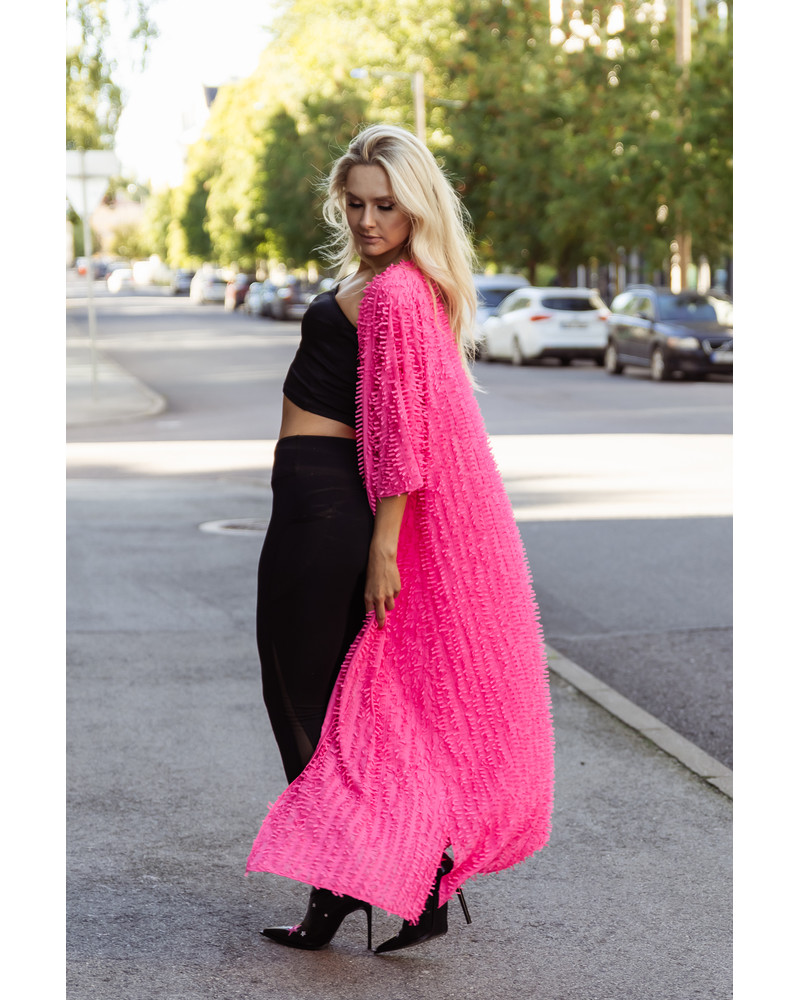 FRINGE FLYAWAY ONESIZE KIMONO FUCHSIA