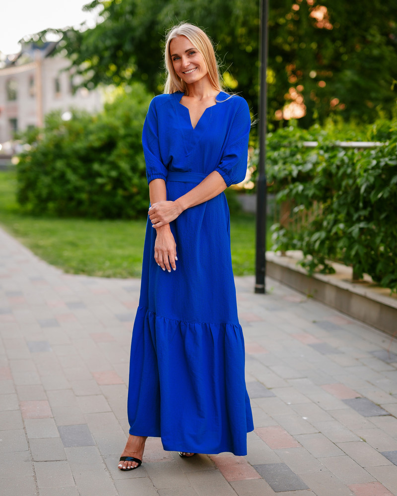 SUMMER COMET MAXI DRESS ELECTRIC BLUE