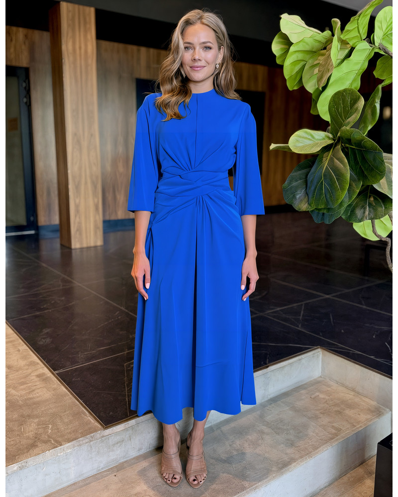 BLISS MIDI DRESS ELECTRIC BLUE
