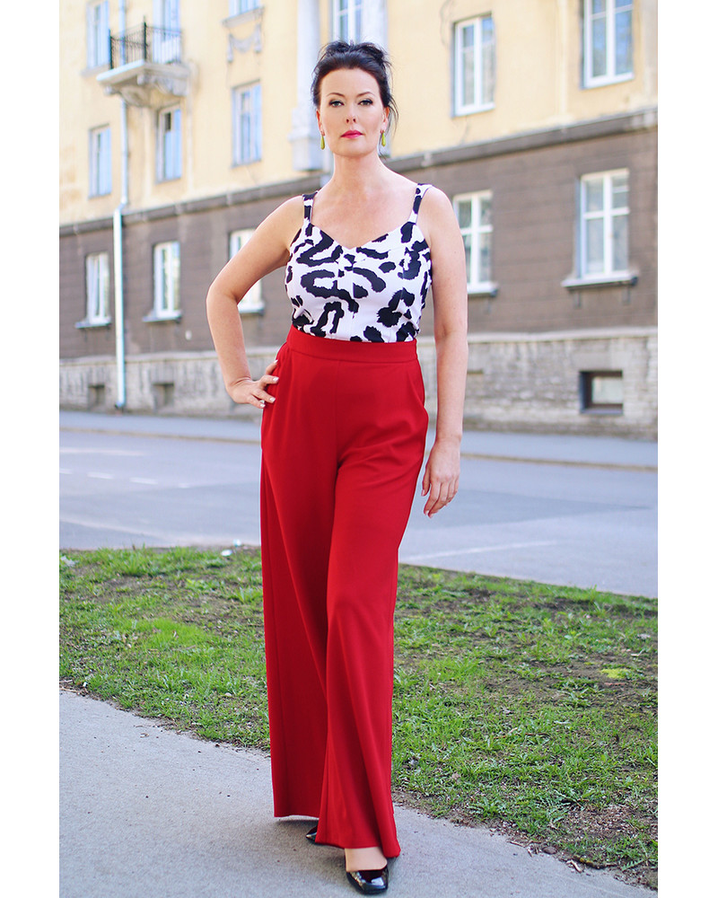 WIDE TROUSERS RED