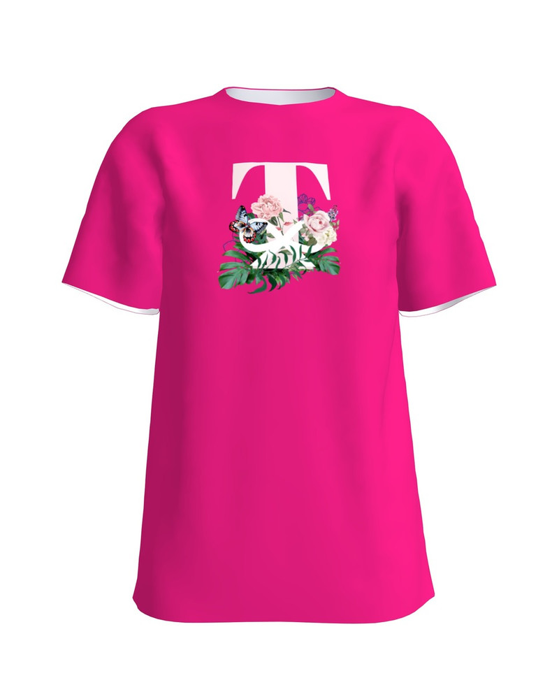 LETTER T SLIM T-SHIRT FUCHSIA