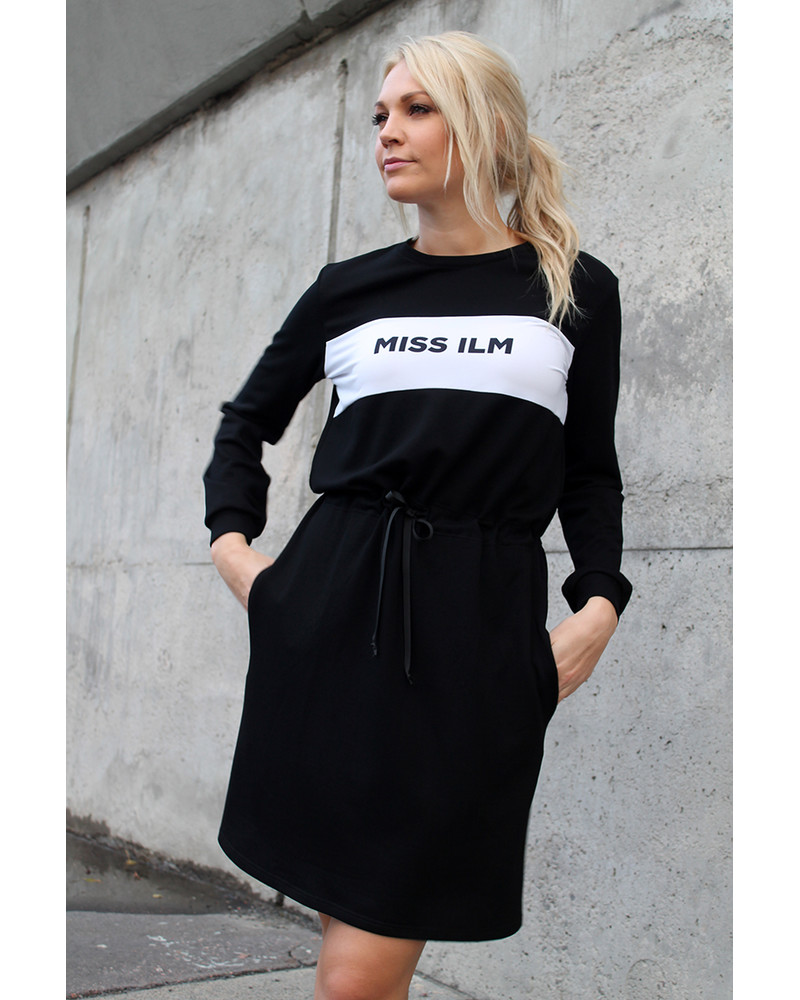 CUSTOM SLOGAN - BLACK JUMPER DRESS