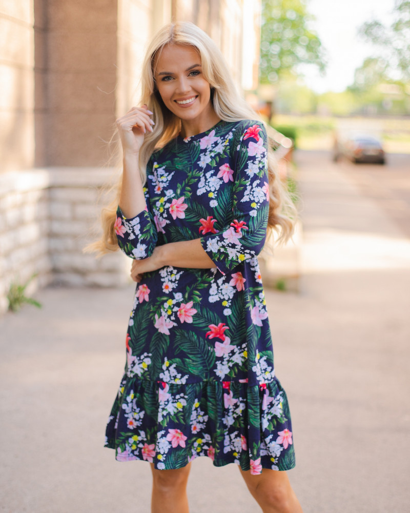 LILY QUARTER FRILL DRESS BLACK