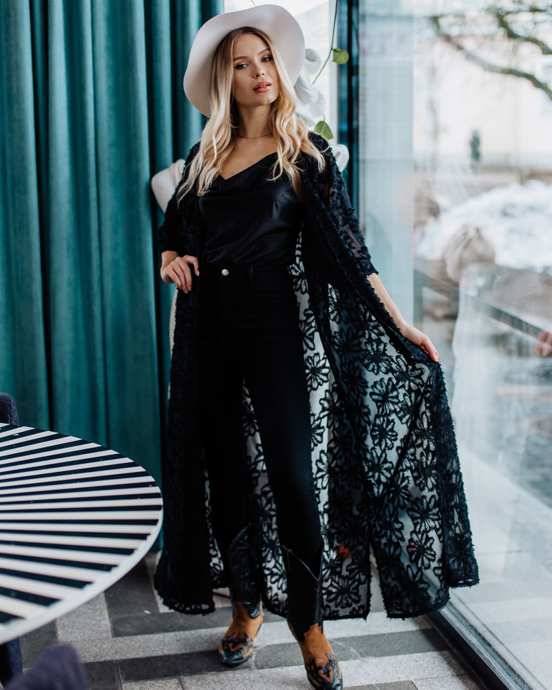 FLYAWAY KIMONO BLACK