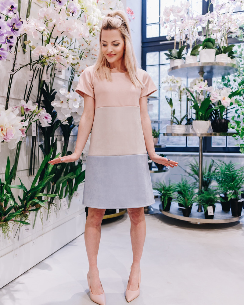 BLOCKS FREE DRESS PEACHY BLUE