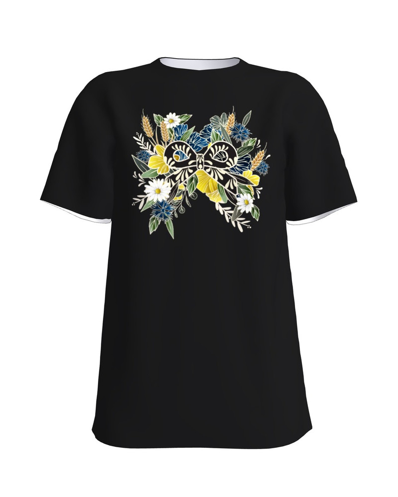 CORNFLOWER OVERSIZE T-SHIRT BLACK