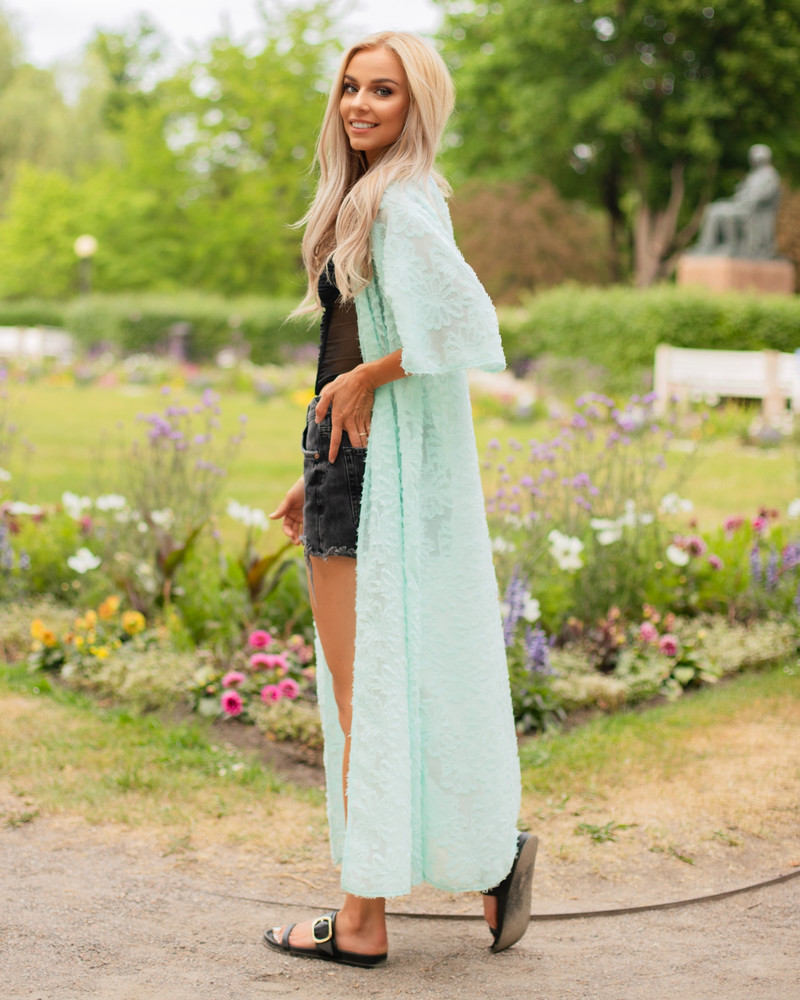 FRINGE FLYAWAY KIMONO MINT