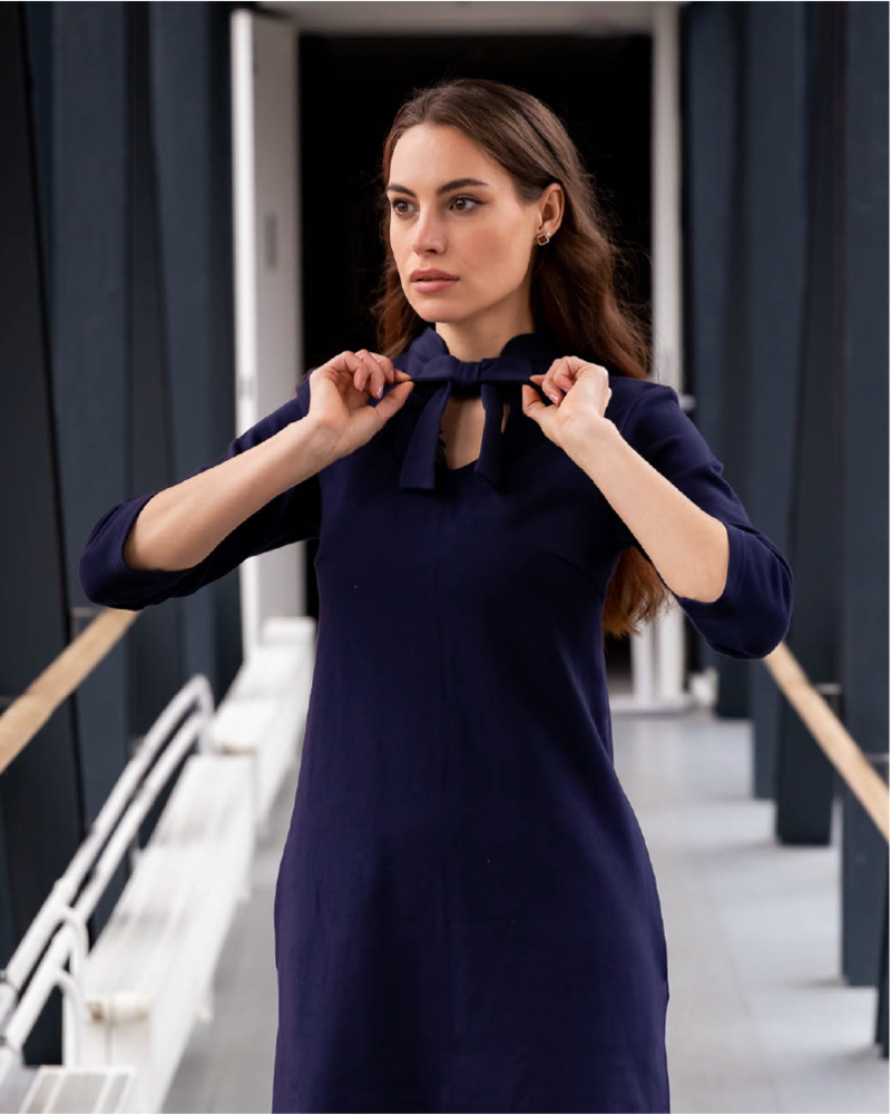 DOLLABLE SWEATER DRESS NAVY
