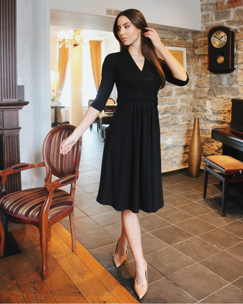 ELEGANT MIDI DRESS BLACK