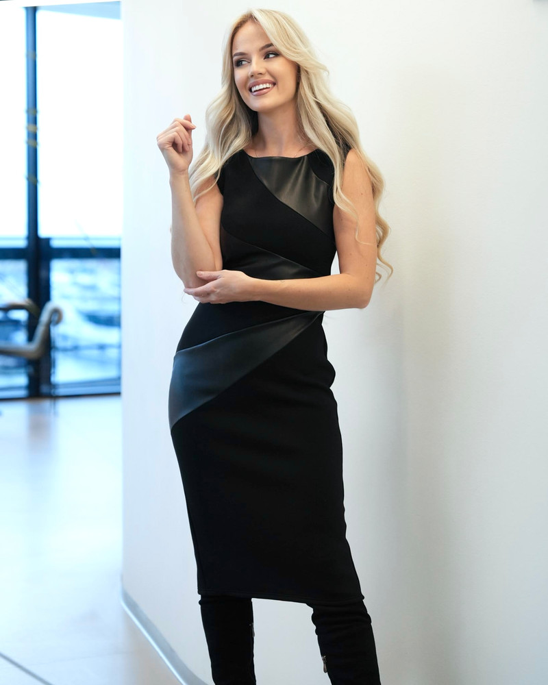 BLACK SUN BODYCON DRESS